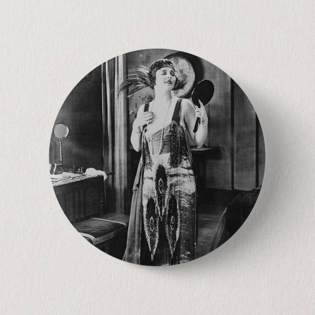 Härlig 20-tal för kvinnaklaffklänning knapp (Framsida)