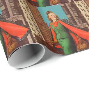 härlig 40-taluptownflicka presentpapper