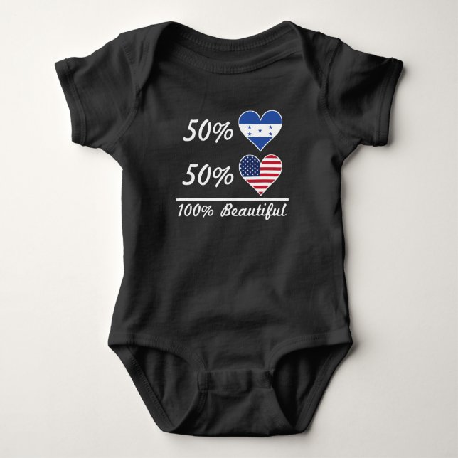 Härlig 50% honduransk 50% amerikan 100% tee shirt (Framsida)