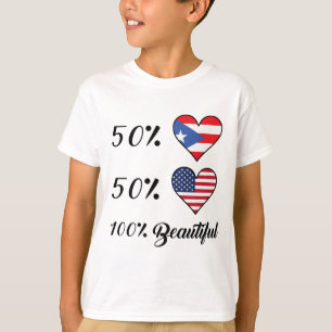 Härlig 50% Puerto Rican 50% amerikan 100% T-shirt