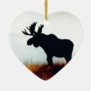 Härlig älg julgransprydnad keramik