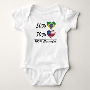 Härlig amerikan 100% för 50% brasilian 50% t shirt