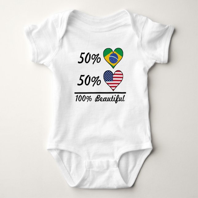 Härlig amerikan 100% för 50% brasilian 50% t shirt (Framsida)