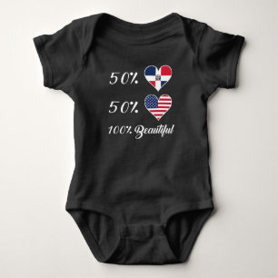 Härlig amerikan 100% för 50% dominikan 50% t shirt