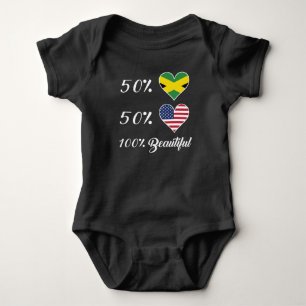 Härlig amerikan 100% för 50% jamaikan 50% t shirt