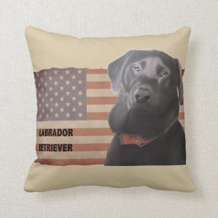 Härlig amerikanska flaggan för Labrador Retrieve Kudde