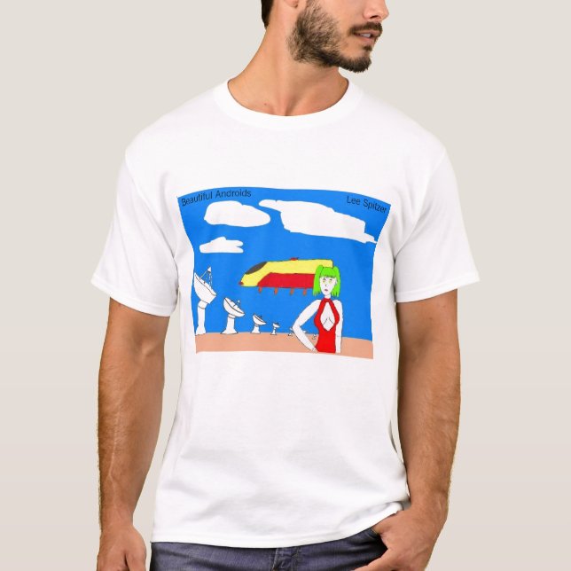 Härlig AndroidsT-tröjavit T-shirt (Framsida)