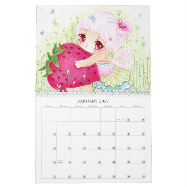 Härlig animeflickakalender 2013 kalender (Jan 2027)