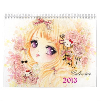 Härlig animeflickakalender 2013 kalender