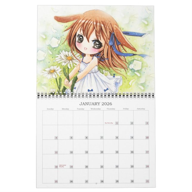 Härlig animeflickakalender 2013 kalender (Jan 2026)
