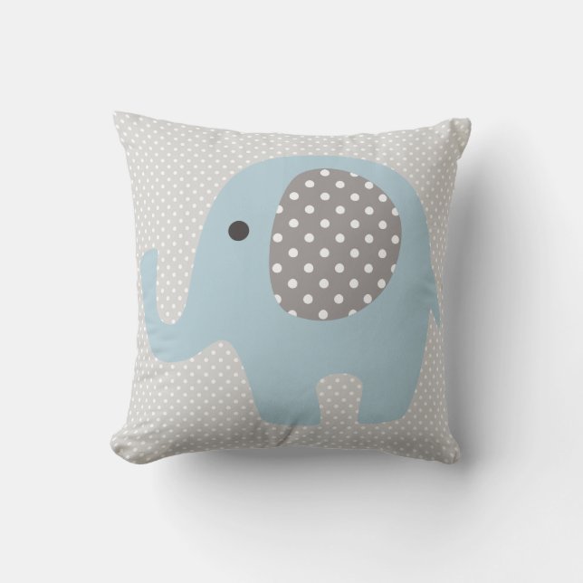 Härlig baby blue elefant kudde (Framsida)
