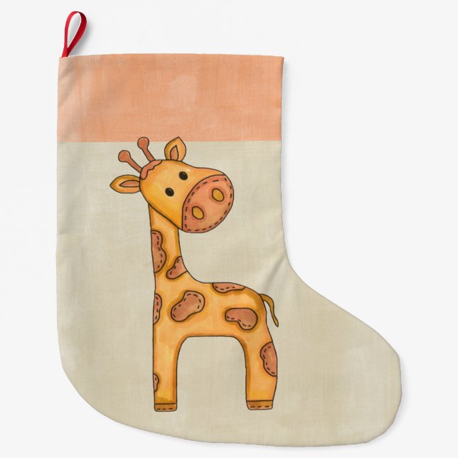 Härlig babygiraff stor julstrumpa (Framsidan)