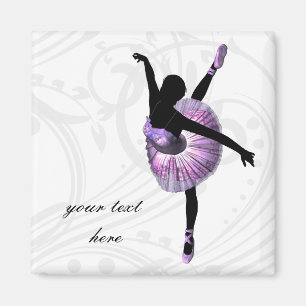 Härlig Ballerina i lilor Magnet
