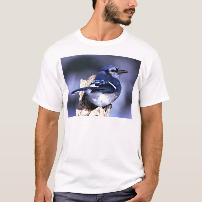 Härlig blåttJay fågel Tee (Framsida)