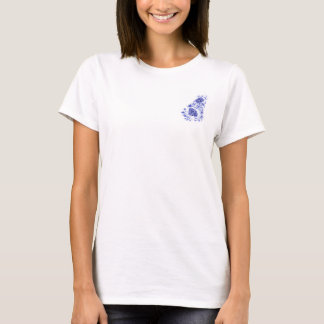 Härlig blåttpionjacka tee shirt