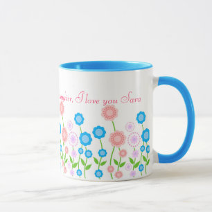 Härlig blommamugg för dotter mugg