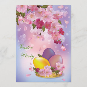 Härlig blommar & äggpåskparty inbjudningar