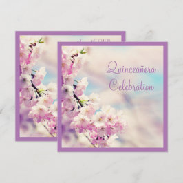 Härlig blommarQuinceañera födelsedag Inbjudningar