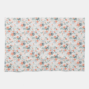 Härlig blommönster flickaktigt kökshandduk