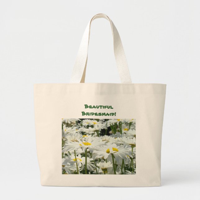 Härlig brudtärna! tote bagsdaisyblommor jumbo tygkasse (Framsidan)