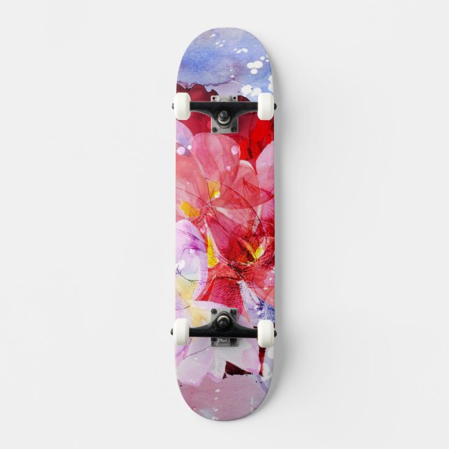 Härlig bukett av blommor skateboard bräda 20 cm (Framsida)