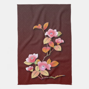 Härlig camelliagren kökshandduk