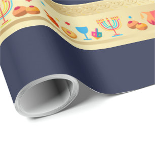 Härlig dekoration för lyckligt Hanukkah party Presentpapper