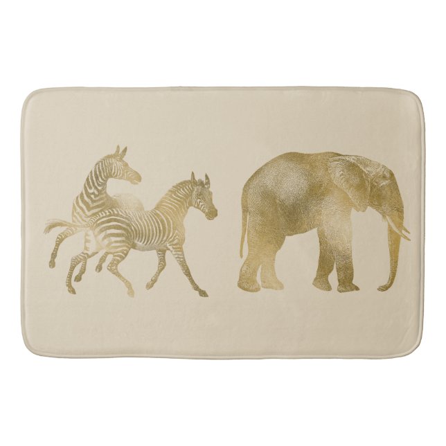 Härlig elefant & zebror badrumsmatta (Framsidan)