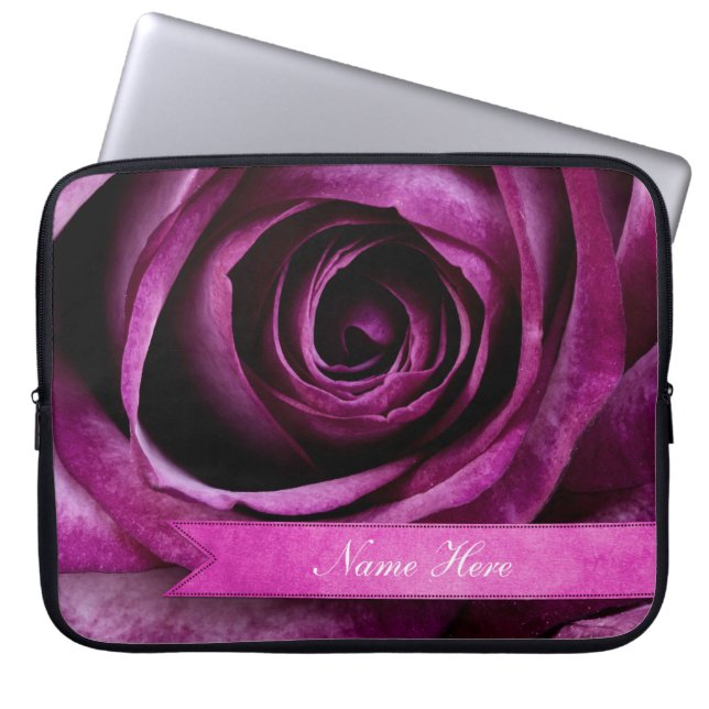 Härlig elegant dramatisk lilaro med bandet laptop sleeve (Framsidan)