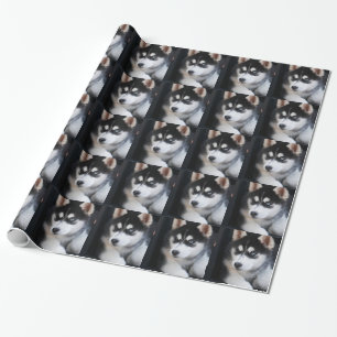 Härlig en blåttögasiberian husky 2 presentpapper