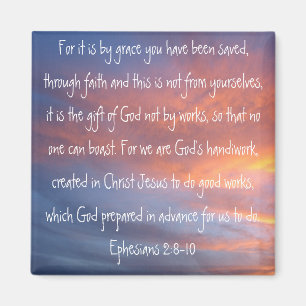 härlig Ephesians för himmelbibelverse 2:8 - 10 Magnet