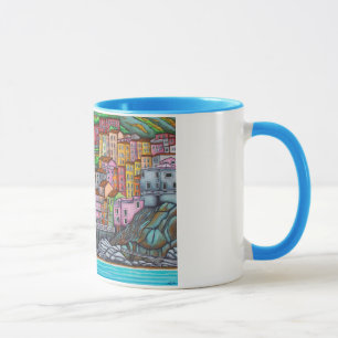 Härlig, färgglad stylized målning av Manarol Mugg
