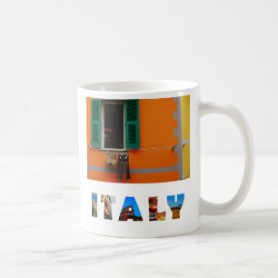 Härlig färgrik Riomaggiore Cinque Terre italien Kaffemugg