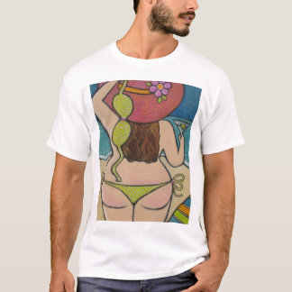 Härlig flicka i bikini tee