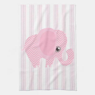 Härlig flickarosaelefant kökshandduk