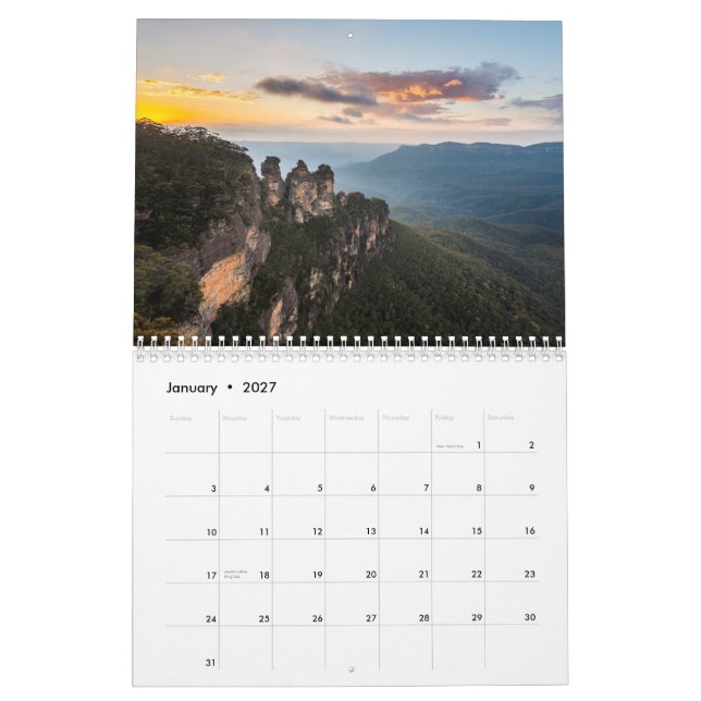 Härlig fotokalender Sydney och blåttberg Kalender (Jan 2027)