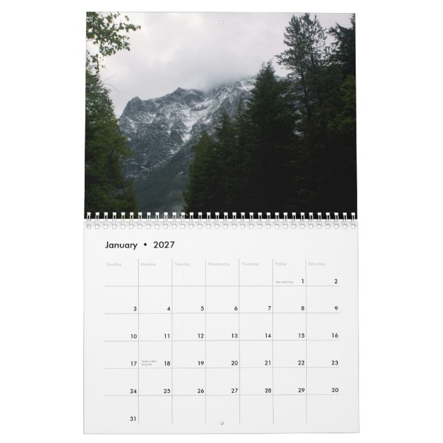 Härlig glaciärnationalparkkalender kalender (Jan 2027)