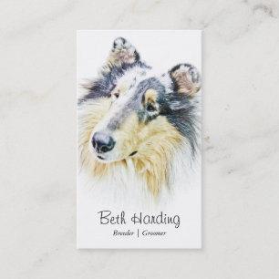 Härlig grov Colliehundkonst Visitkort