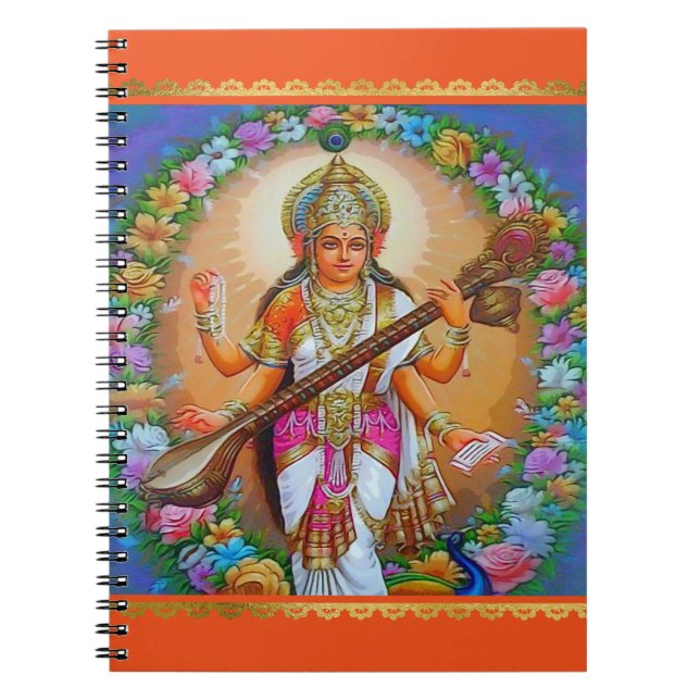 Härlig gudinna Saraswati Anteckningsbok (Framsidan)