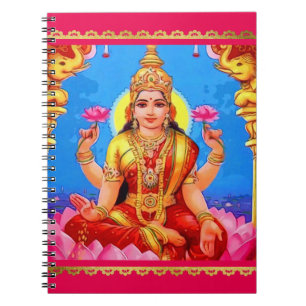 Härlig guld- Lakshmi Diwali gudinna Anteckningsbok