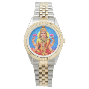 Härlig guld- Lakshmi Diwali gudinna Armbandsur