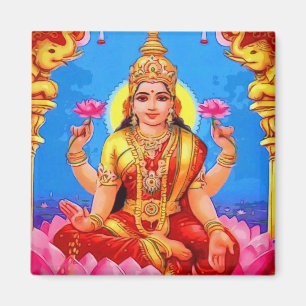Härlig guld- Lakshmi Diwali gudinna Magnet