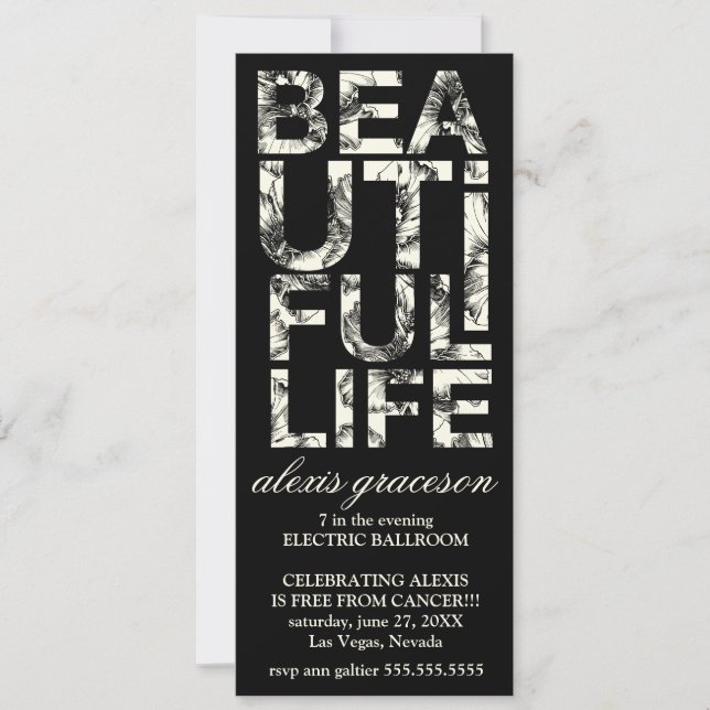 Härlig hibiskustypografi för liv 311 inbjudningar (Framsida)