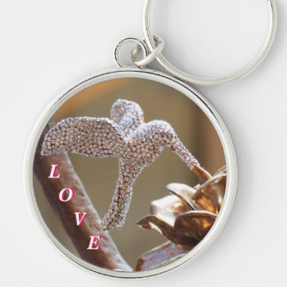 Härlig Hummingbird Keychain Rund Silverfärgad Nyckelring