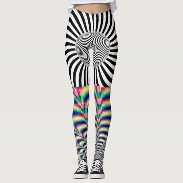 Härlig hypnotisk och Psychodelic design Leggings (Framsida)