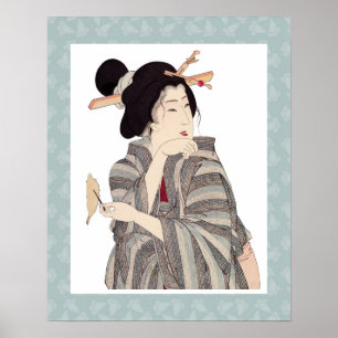 Härlig japansk design för Geishakonstaffisch Poster