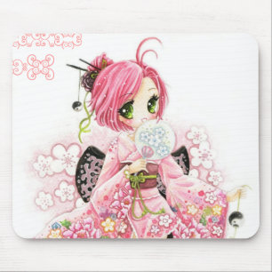 Härlig japansk flicka i Kimono Musmatta