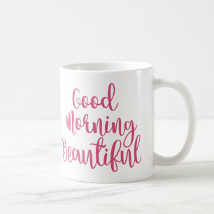 Härlig kaffemugg för rosa bra morgon
