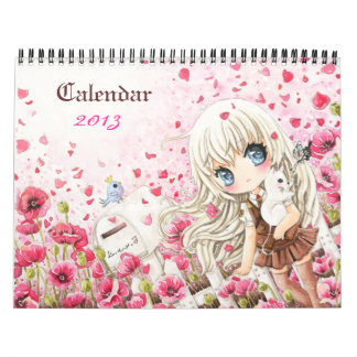 Härlig kalender 2013 för animechibiflickor
