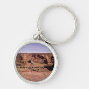 Härlig Kanjon De Chelly Keychain Rund Silverfärgad Nyckelring